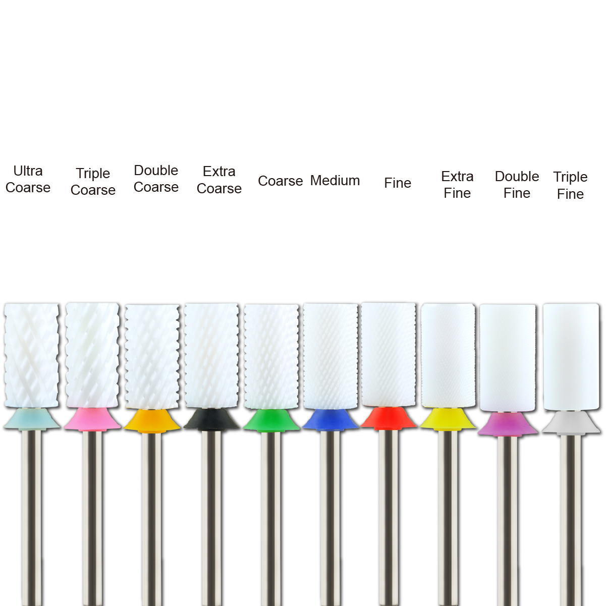 Burdental Large Barrel White Ceramic Burdental nail drill bit set Professional Remove Gel ceramic nail bit Wholesale nail drill bit|Nail Art Equipment|   