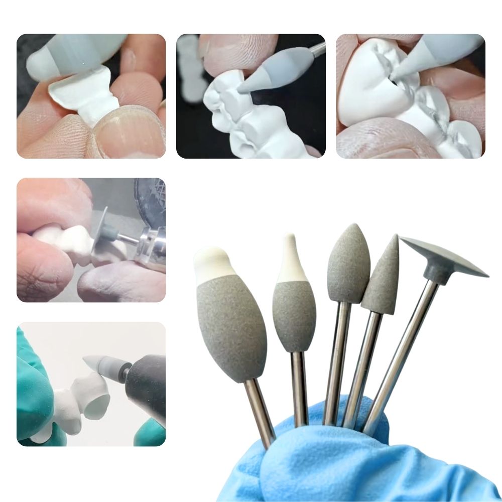 GZH204-10MF Pre-Sintered Zirconia Polishing Bur | Medium-Fine Flame