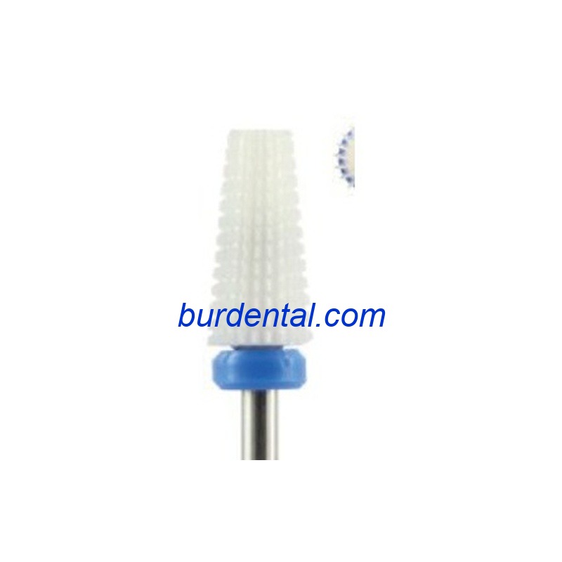 22B160M Flat End Cone 5 In 1 Ceramic Nail Bur Medium grit