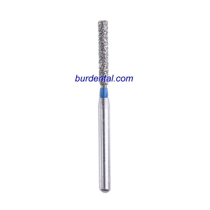 111-X016M/SF-X13 FG Long Flat End Cylinder head 1.6mm Blue Medium Diamond Bur FG Long