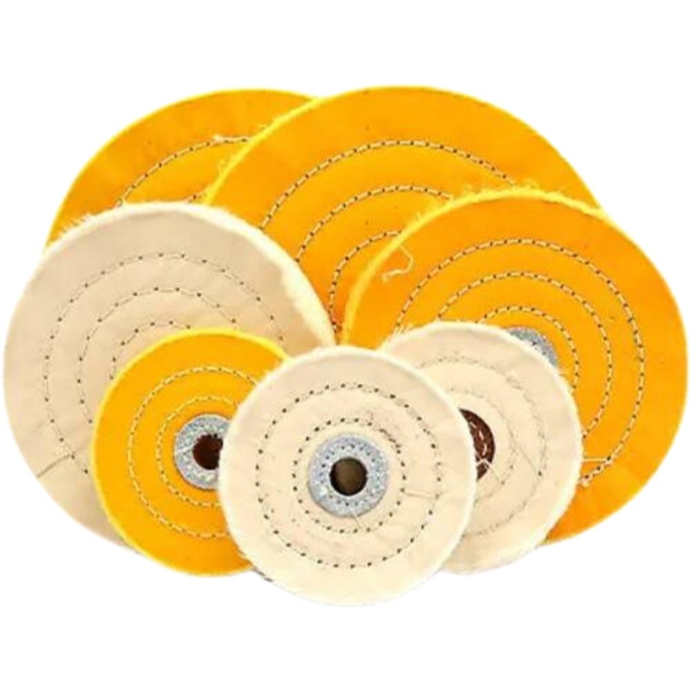 SUPERTOOL Cloth Polishing Wheel, 1PC Mop Polishing Wheel Cotton Yellow Polishing Wheel Brushes Rotary Tool Large Hole 8"(200mm