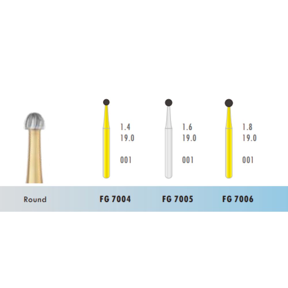 7005 Round/ball Trimming and Finishing Carbide Bur FG