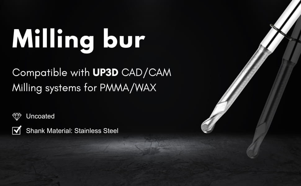 UP-R06RC8D4TL50-PMMA dental milling bur