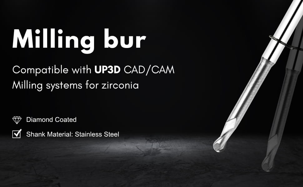 UP-R20RC16D4TL50-Ball-Zir dental milling bur