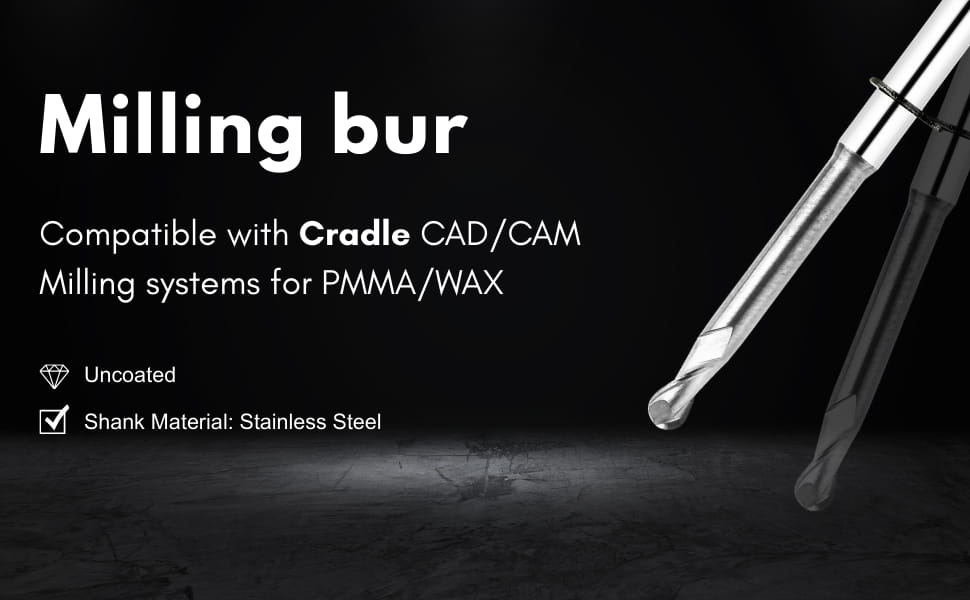 UCC-R06RC8D3TL40-PMMA CAD/CAM milling bur description image 2