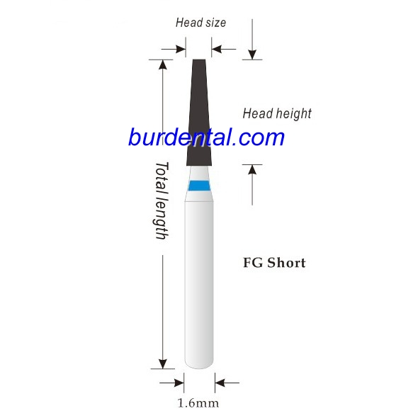 170-S021M Flat End Taper Diamond Bur FG Medium grit