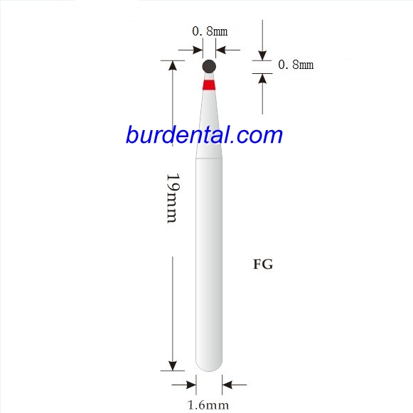 001-010F Round Diamond Bur FG Fine grit