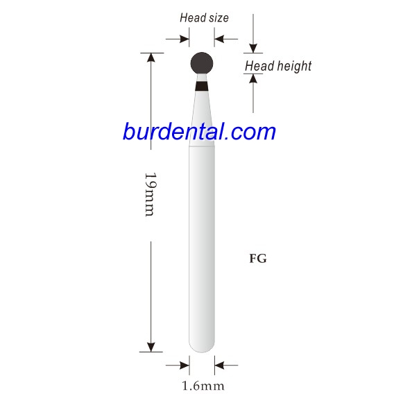 001-030S Round Diamond Bur FG Super-coarse grit