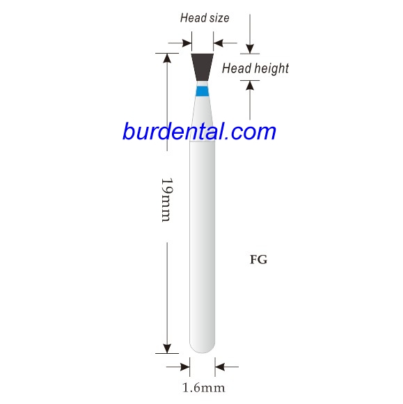 010-014M Inverted Cone Diamond Bur FG Medium grit