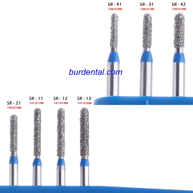 138-010M Round End Cylinder Diamond Bur FG Medium grit