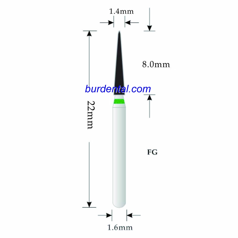 165-012C Pointed Cone Diamond Bur FG Coarse grit