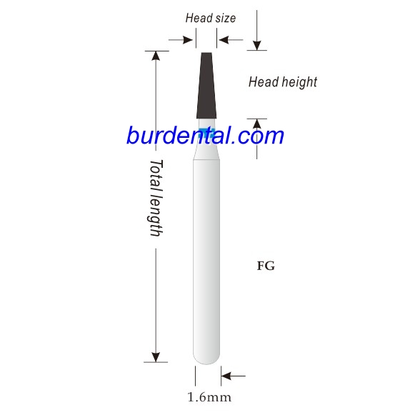 169-010M/TF-41 FG Standard Flat Cone/Taper head 1mm Blue