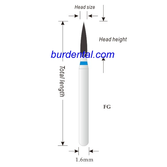 248S-012M Flame Diamond Bur FG Medium grit