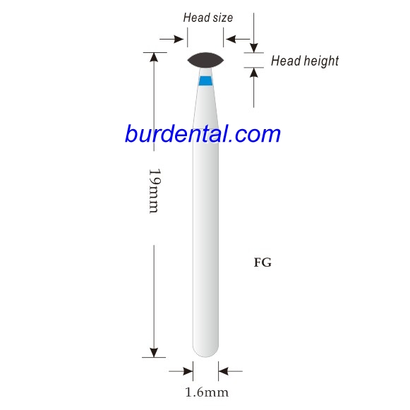 304-023M Lenticular Diamond Bur FG Medium grit