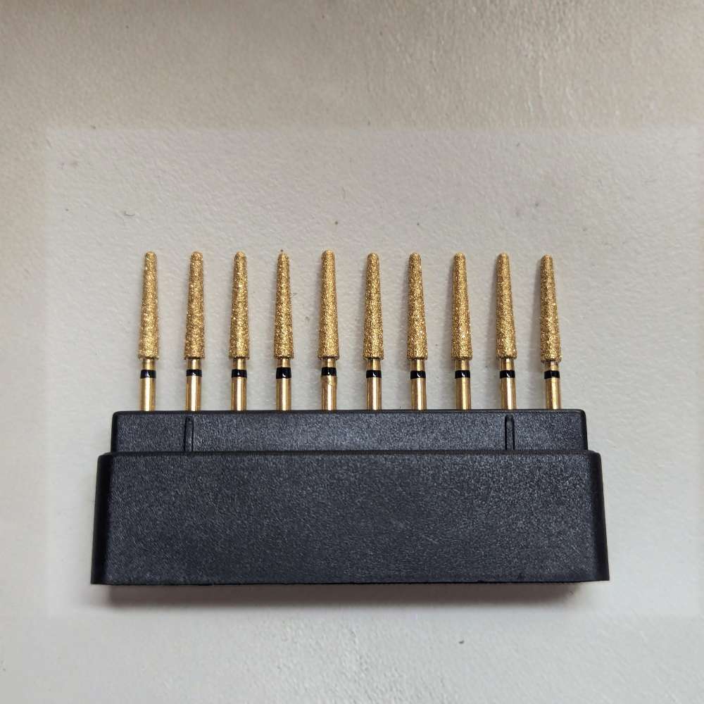 257-G016F Flame Gold-Coated Diamond Bur FG Fine grit
