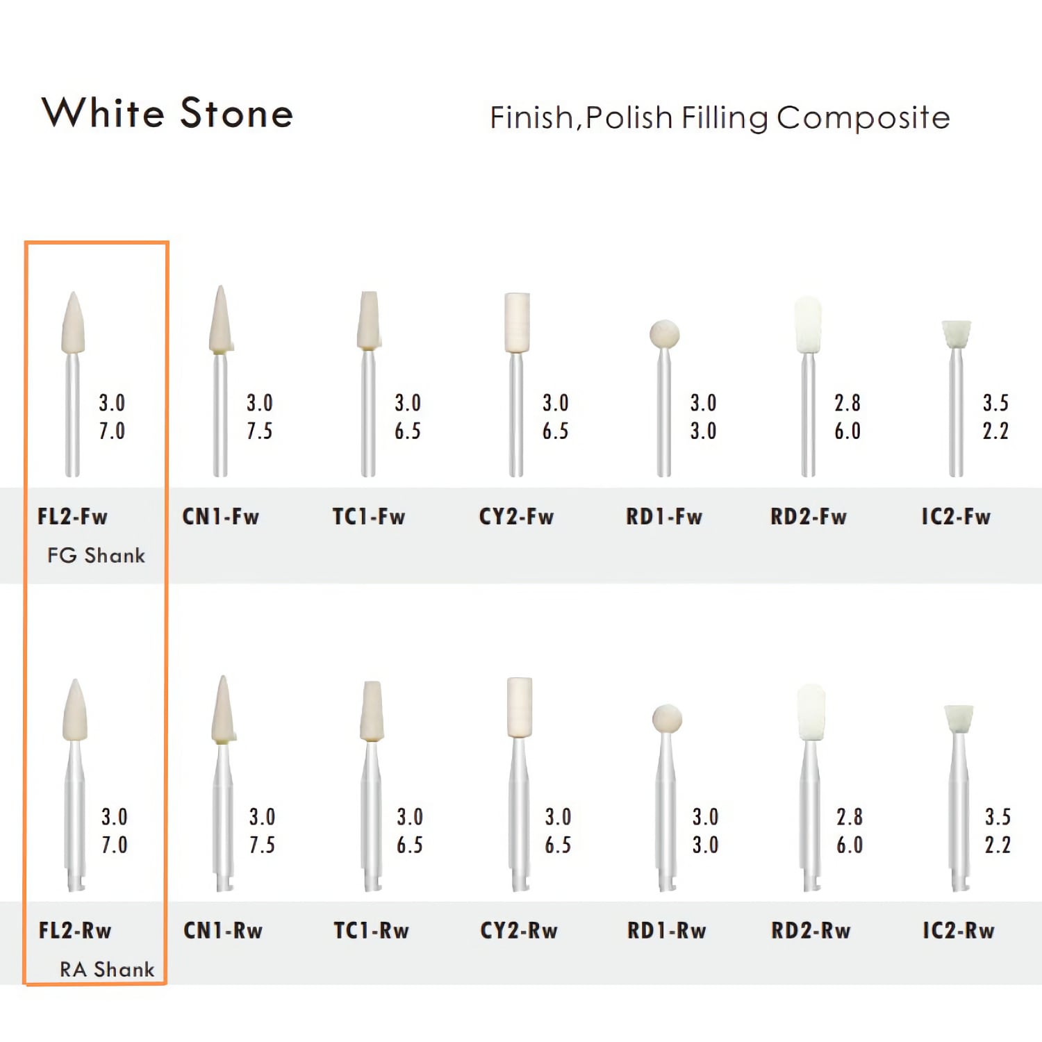 FL2-FW Flame Arkansas White Stone FG