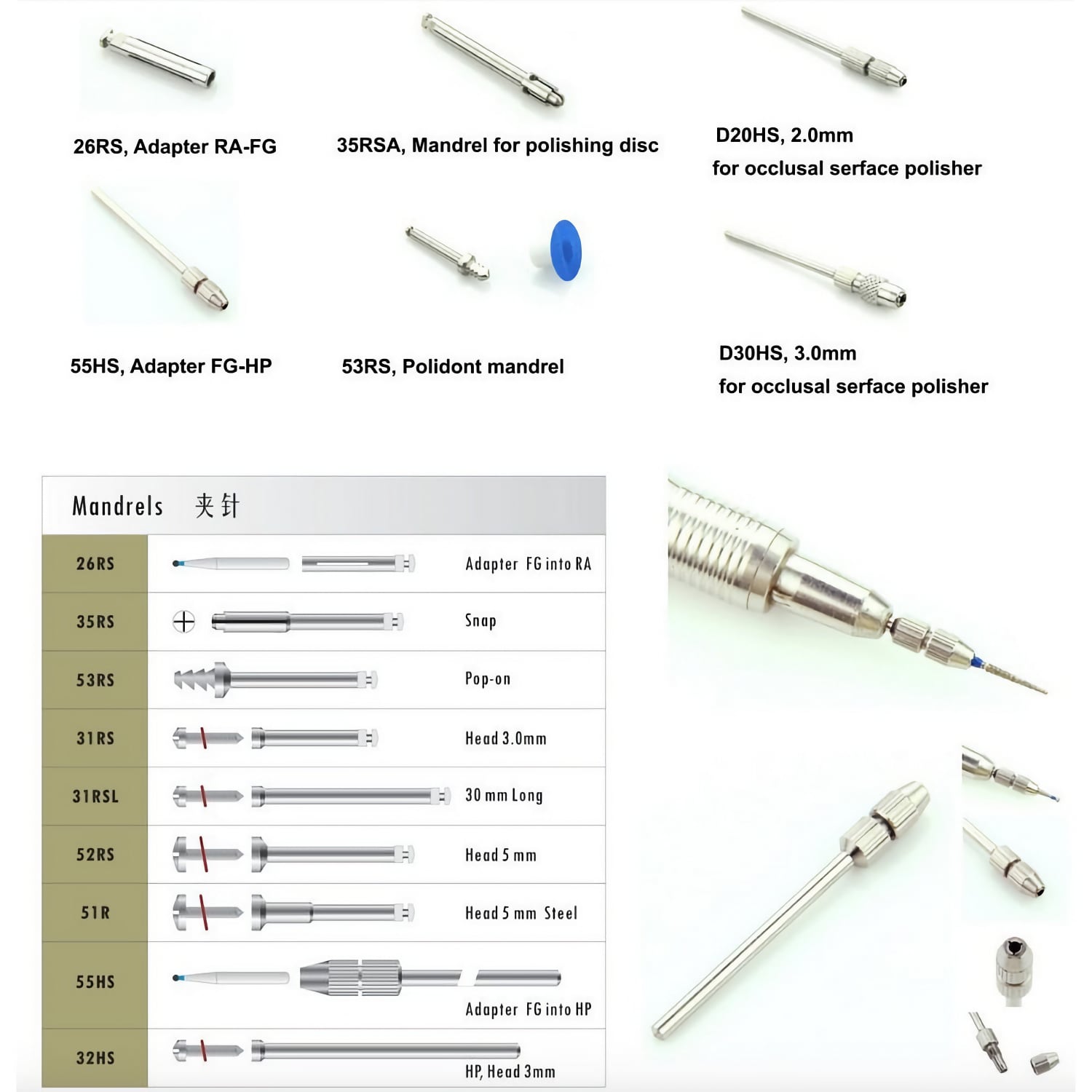 D30HS Dental Mandrel