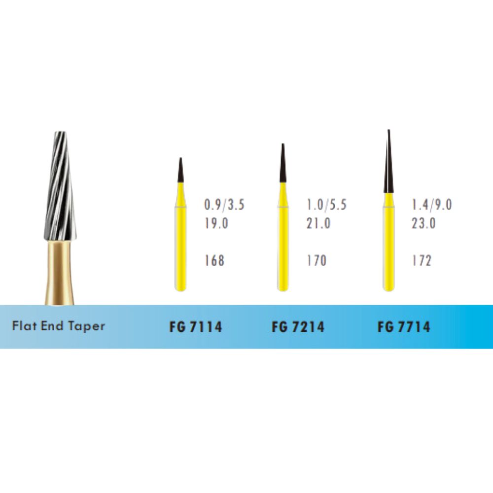 F7114 Taper T Trimming and Finishing Carbide Bur Economical FG