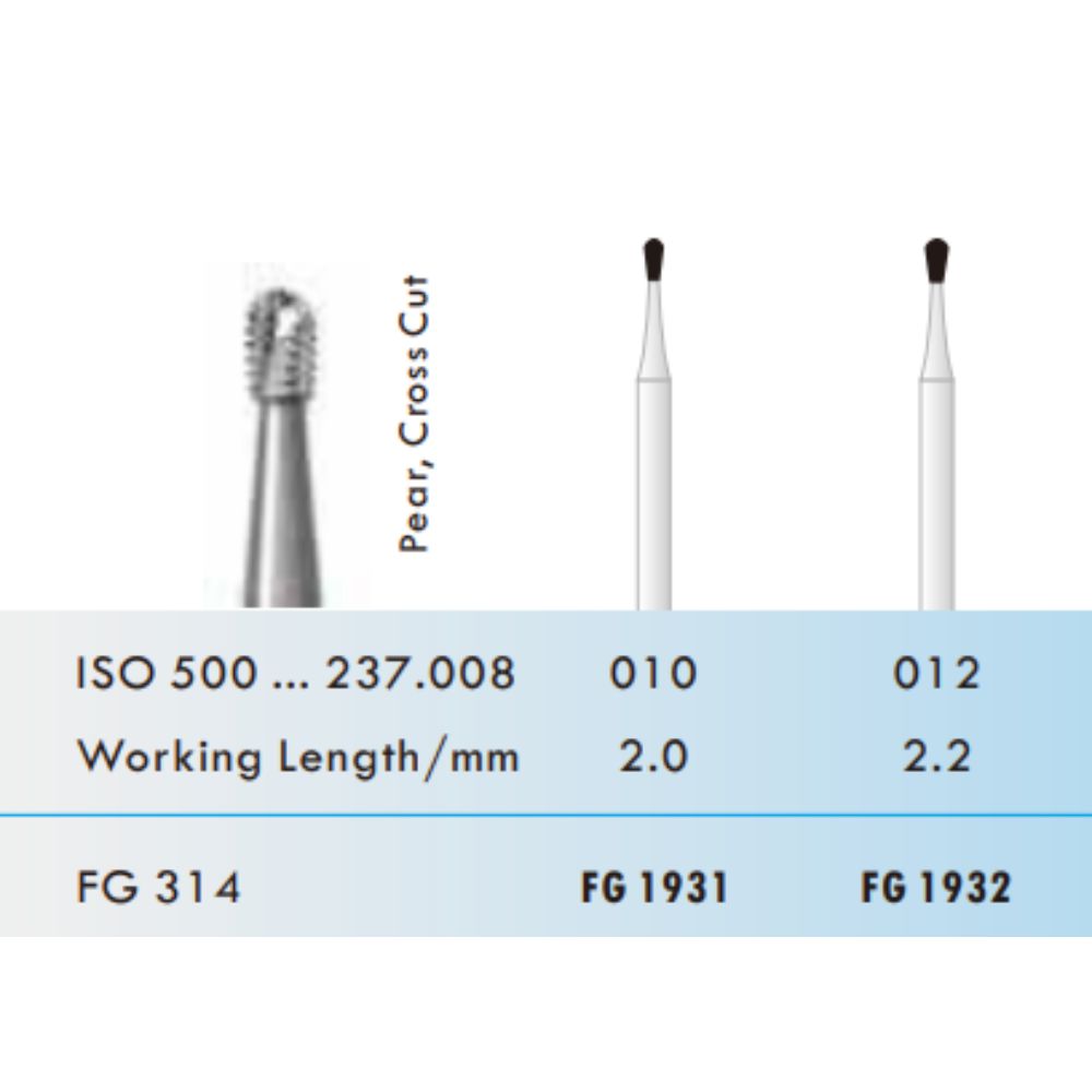 FG1932 Crown Prep Tungsten Carbide Bur FG