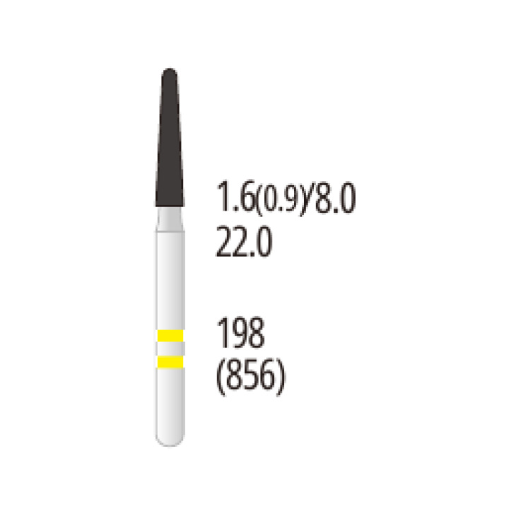 Z198-016EF Round-End Cone Zirconia Diamond Bur FG Extra-Fine grit