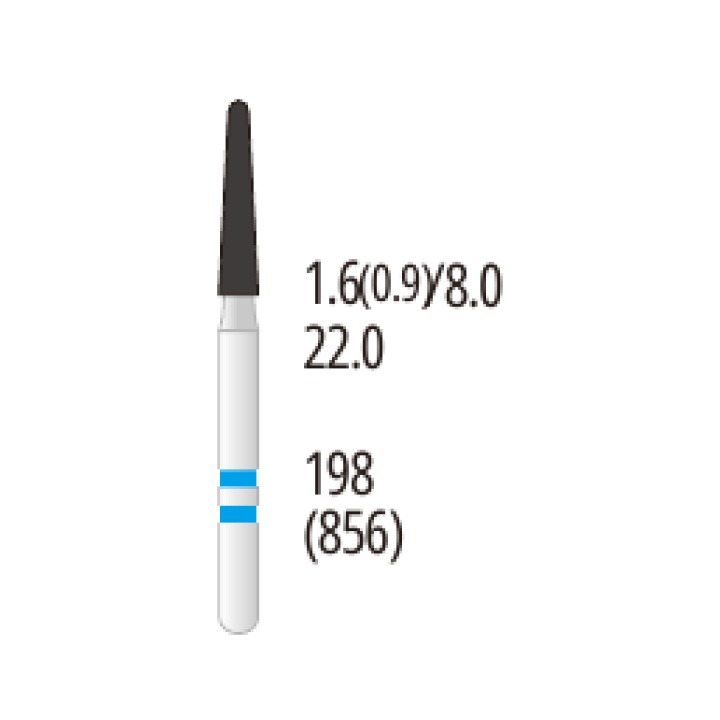 Z198-016M Round-End Cone Zirconia Diamond Bur FG Medium grit