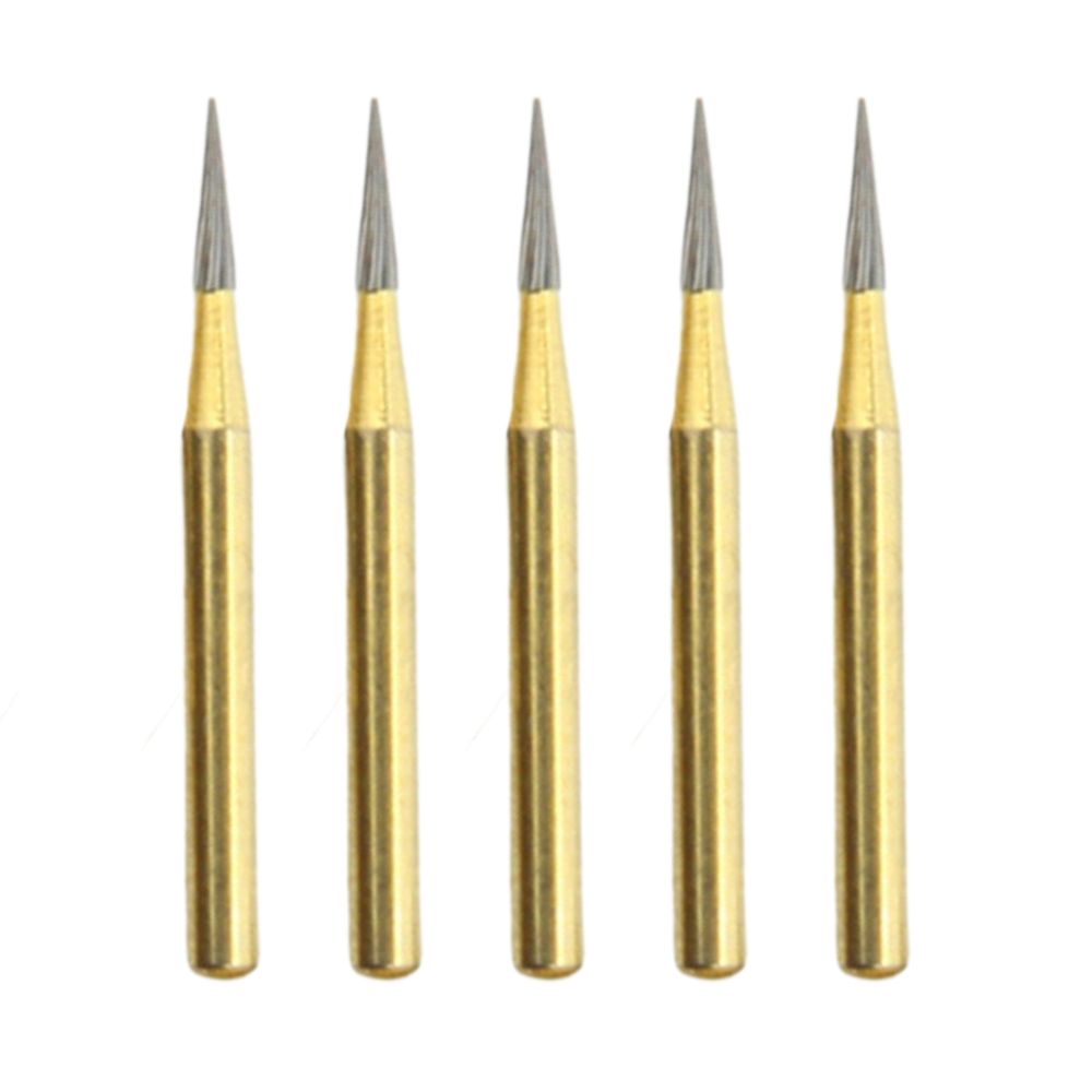 Pointed Taper Trimming and Finishing Tungsten Carbide Burs FG High Sepped Golden Dental Burs