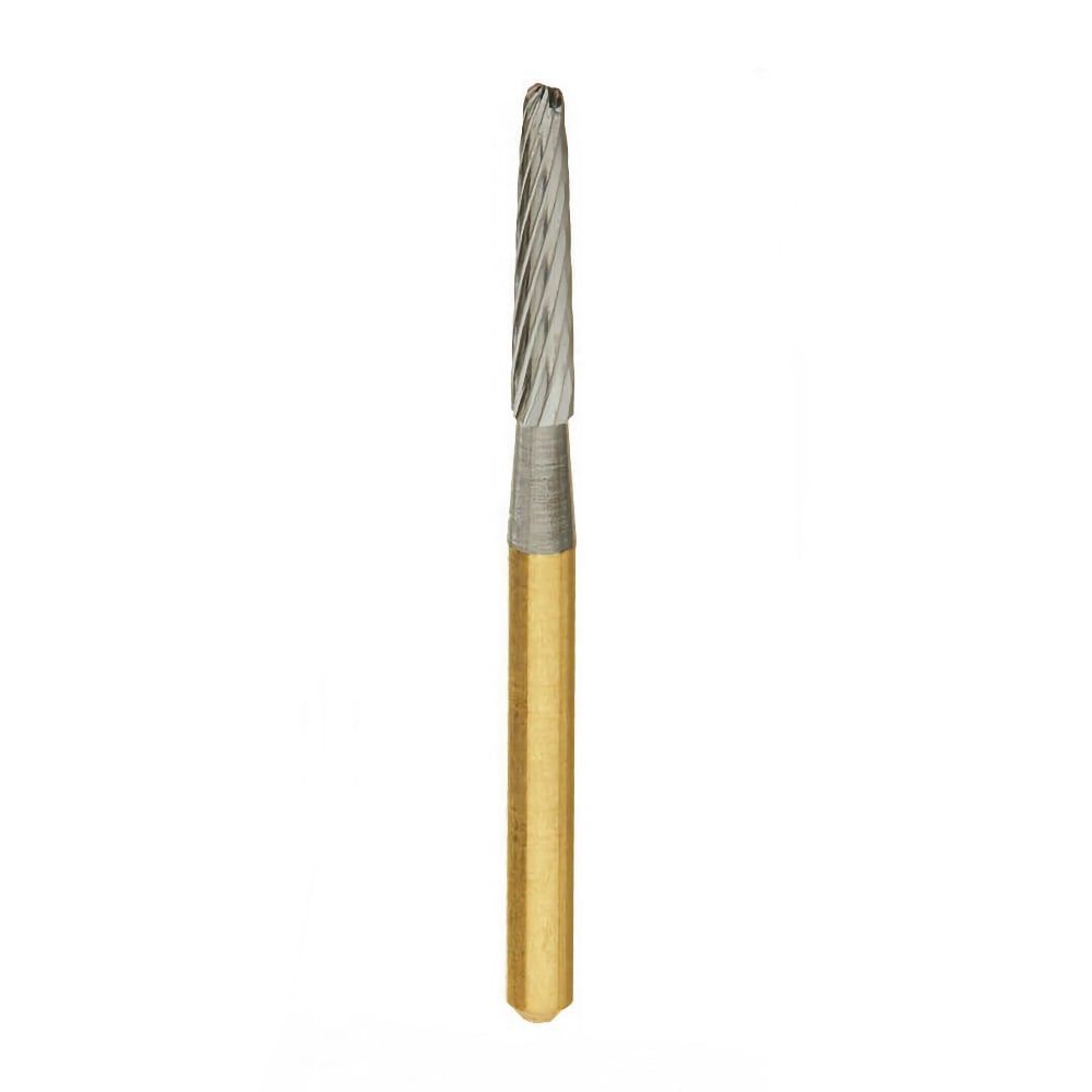 Round End Taper Trimming and Finishing Tungsten Carbide Burs FG High Speed Golden Dental Burs for Trimming Excess Material